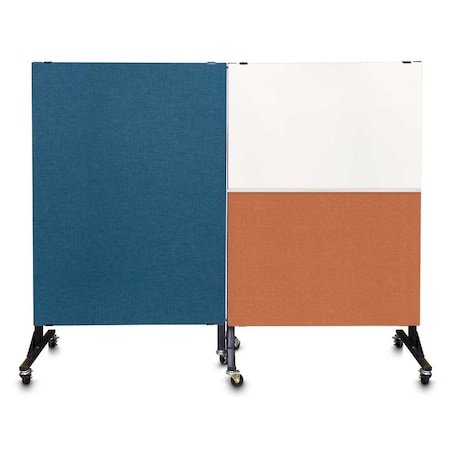 United Visual Products Sliding Door Indoor Enclosed Corkboard, 4 UV9001ACS-WHITE-DBURGU